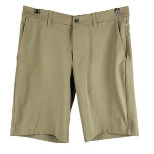 Lululemon Commission Short Relaxed 10" Khaki Warpstreme Men's Size 32 EUC